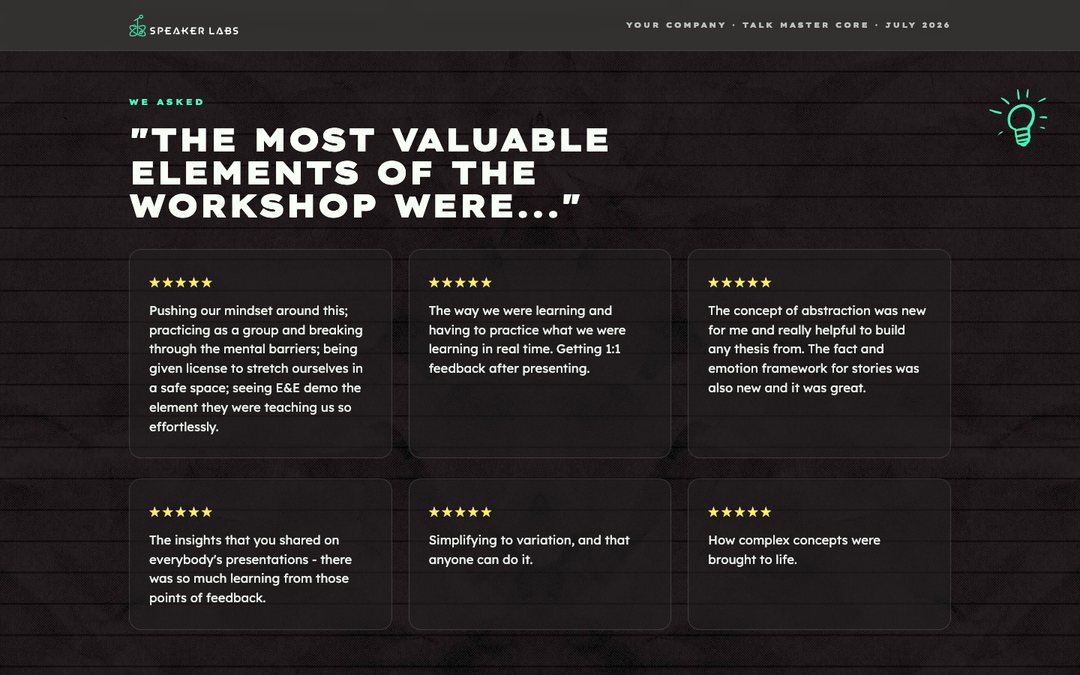 Results page: most valuable
